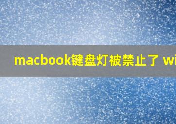 macbook键盘灯被禁止了 win10